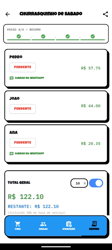 Tela do Racha Aê